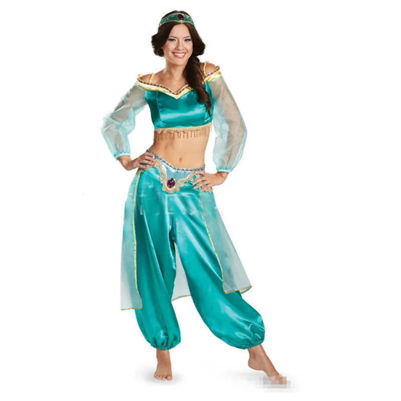 Halloween Costume Princess Aladdin Jasmine Role Play Adult Female Sexy Belly Dance Stage Performance Cheerleading Costume 
Halloween Costume Princess Aladdin Jasmine Role Play Adult Female Sexy Belly Dance Stage Performance Cheerleading Costume