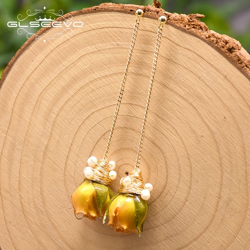 GLSEEVO Real Yellow Flower Long Dangle Earrings For Women Fresh Water Pearl Cute Drop Earrings Jewellery pendientes mujer GE0909
GLSEEVO Real Yellow Flower Long Dangle Earrings For Women Fresh Water Pearl Cute Drop Earrings Jewellery pendientes mujer GE0909