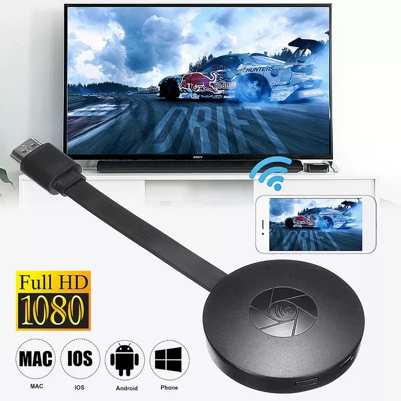 1080P Wireless WiFi Display Dongle TV Stick Video Adapter Airplay DLNA Screen Mirroring Share for iPhone iOS Android Phone to TV
1080P Wireless WiFi Display Dongle TV Stick Video Adapter Airplay DLNA Screen Mirroring Share for iPhone iOS Android Phone to TV