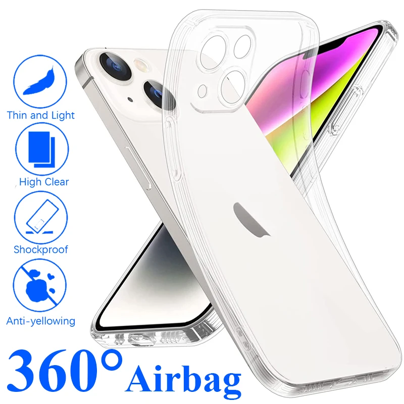 Противоударный чехол с кольцевой подушкой безопасности для iPhone 14 13 12 Mini 11 Pro XS Max X XR SE 7 8 Plus, Силиконовый мягкий прозрачный Ультратонкий чехол-...
Противоударный чехол с кольцевой подушкой безопасности для iPhone 14 13 12 Mini 11 Pro XS Max X XR SE 7 8 Plus, Силиконовый мягкий прозрачный Ультратонкий чехол-...