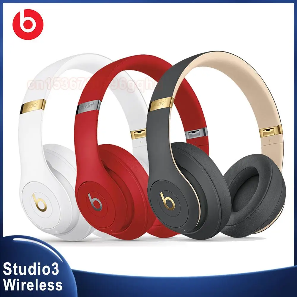 

100% Original Beats Studio3 Over-Ear Headphones Bluetooth Wireless Noise Cancelling Gamer Headset Music Sport Deep Bass Earphone