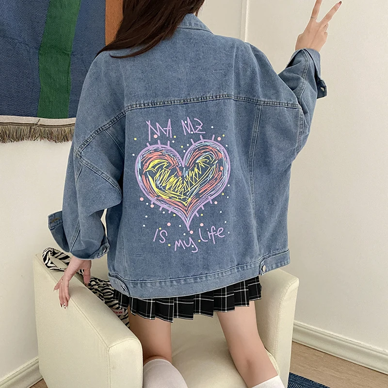 куртка женская Spring Denim Jacket Women Fashion Casual Loose Love Print Jeans Coat Autumn Clothing Young Tops Outerwear
куртка женская Spring Denim Jacket Women Fashion Casual Loose Love Print Jeans Coat Autumn Clothing Young Tops Outerwear