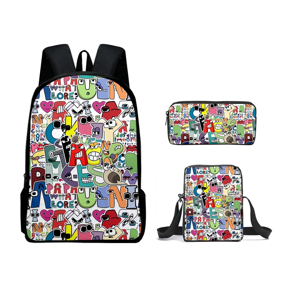 Hip Hop Funny Alphabet Lore 3pcs/Set Backpack 3D Print School Student Bookbag Travel Laptop Daypack Shoulder Bag Pencil Case
Hip Hop Funny Alphabet Lore 3pcs/Set Backpack 3D Print School Student Bookbag Travel Laptop Daypack Shoulder Bag Pencil Case
