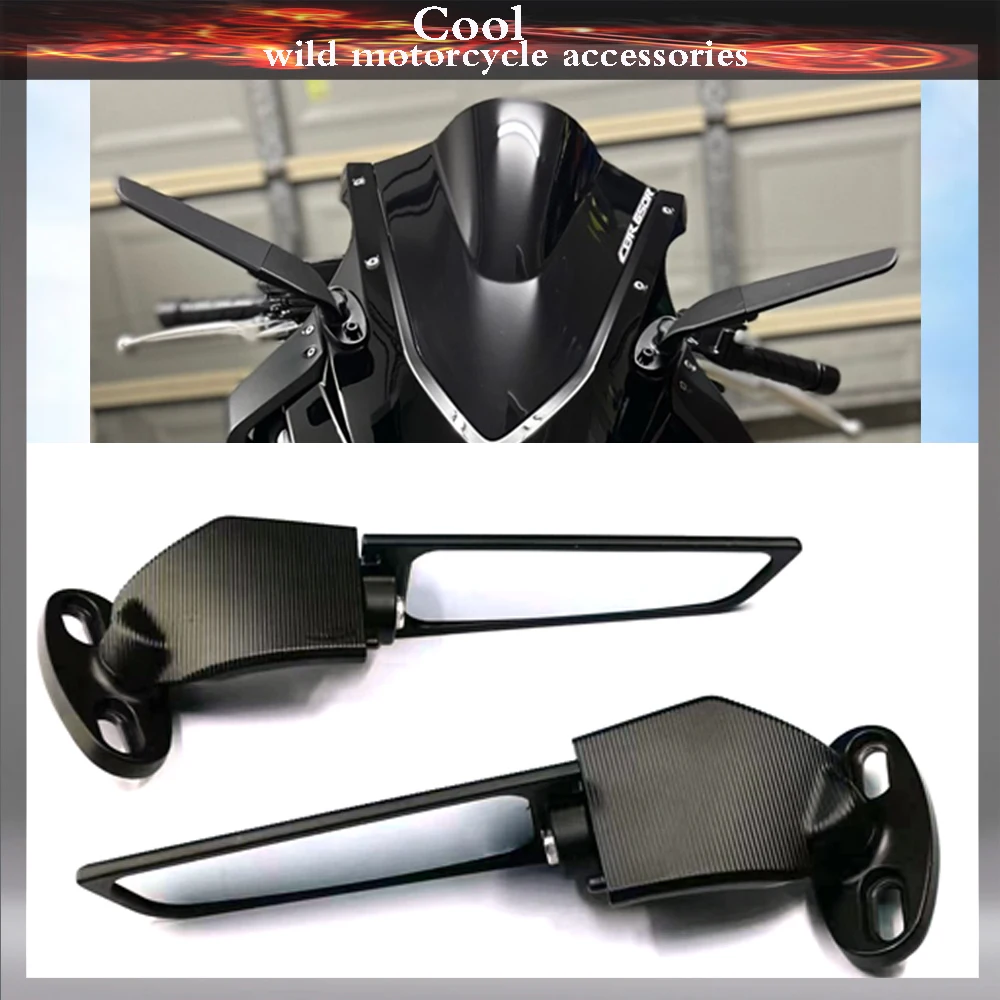 

Modified Motorcycle Rearview Mirrors Wind Wing Adjustable Rotating Side Mirrors for Honda CBR 125R 250R 300R 400RR 500R 650F