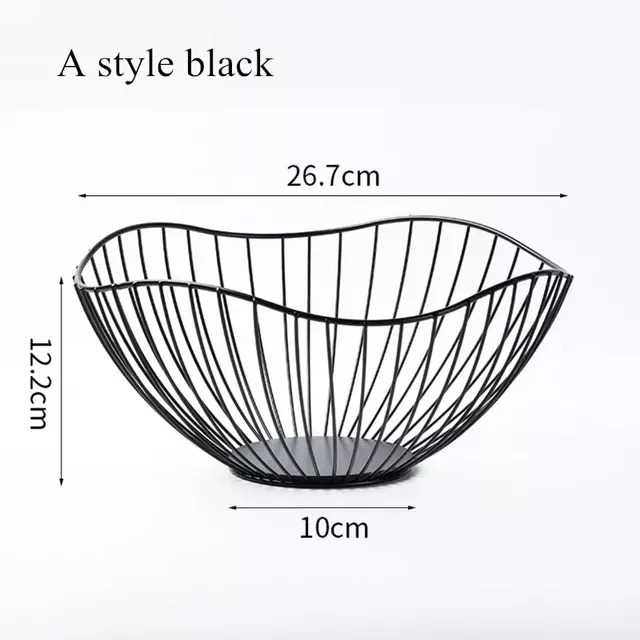 

Simple Modern Iron Fruit Basket Fruit Container Bowl Home Creative Snacks Bread Storage Drain Basket Table Snacks Display Tray