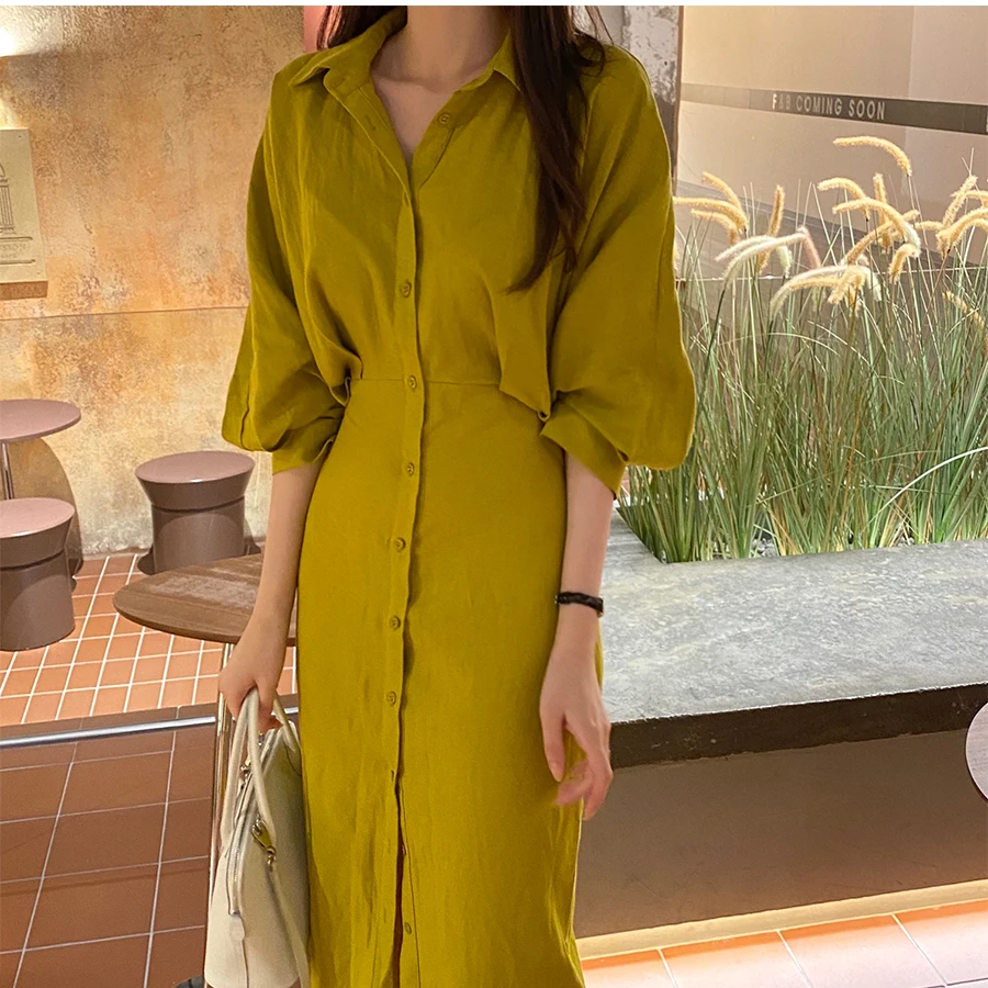 New 2020 Women Summer Shirt Dress Solid Colors Casual Elegant Slim Waist Long Female Party Vestidos femme Dress
New 2020 Women Summer Shirt Dress Solid Colors Casual Elegant Slim Waist Long Female Party Vestidos femme Dress