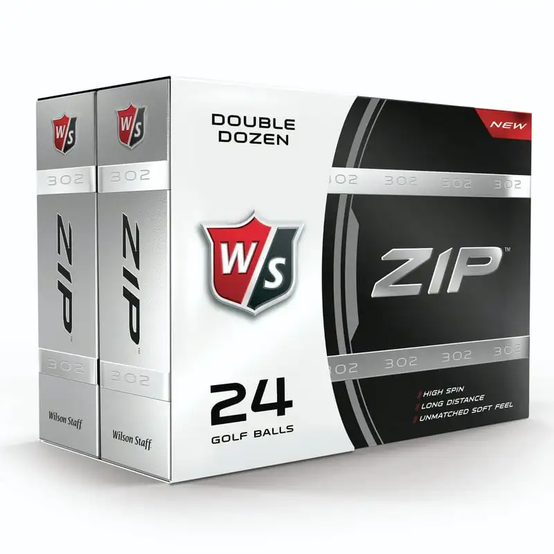 

Staff Zip Double Dozen Golf Balls, White, 24-Pack