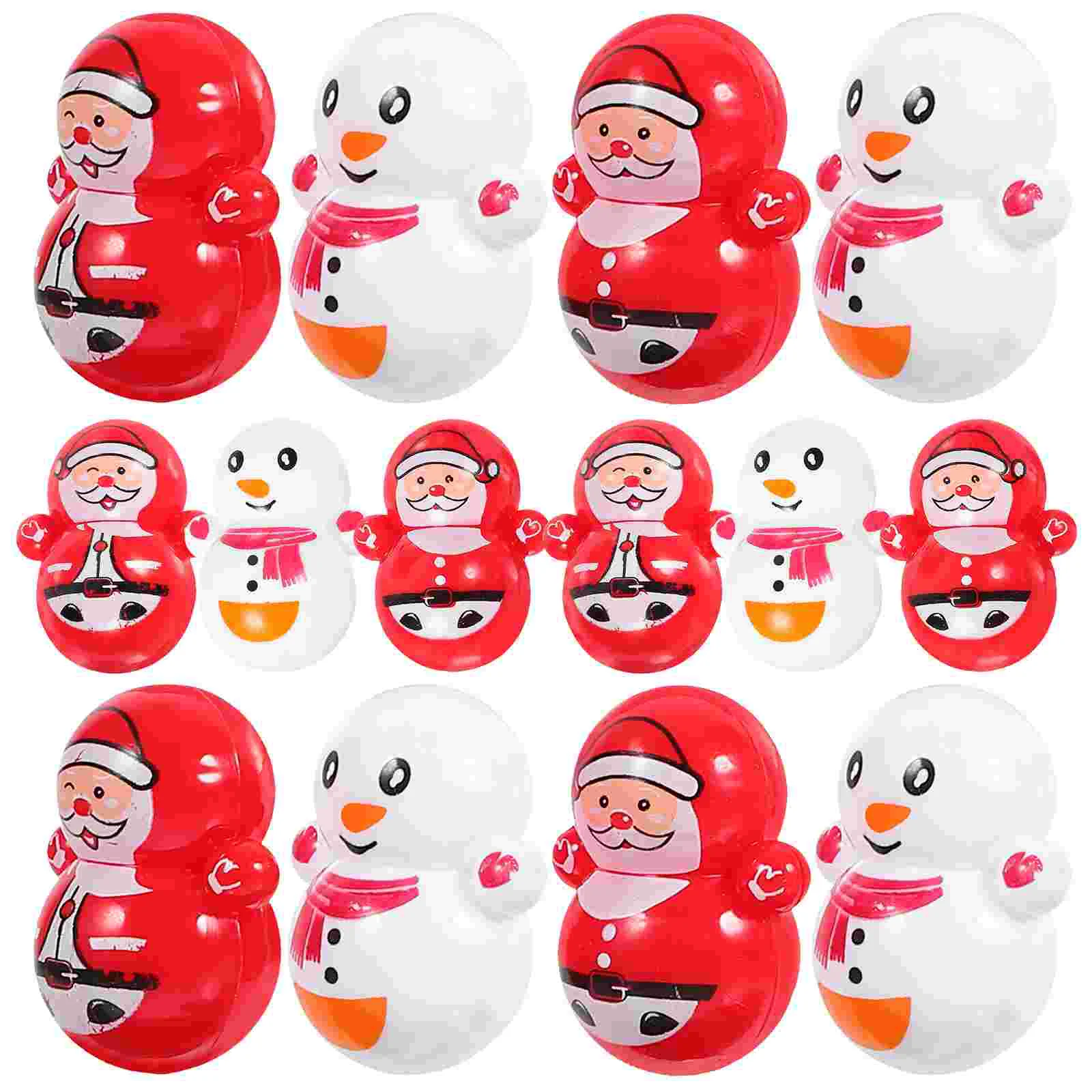 

60pcs Delicate Santa Claus Tumbler Ornaments Adorable Snowman Desktop Ornaments