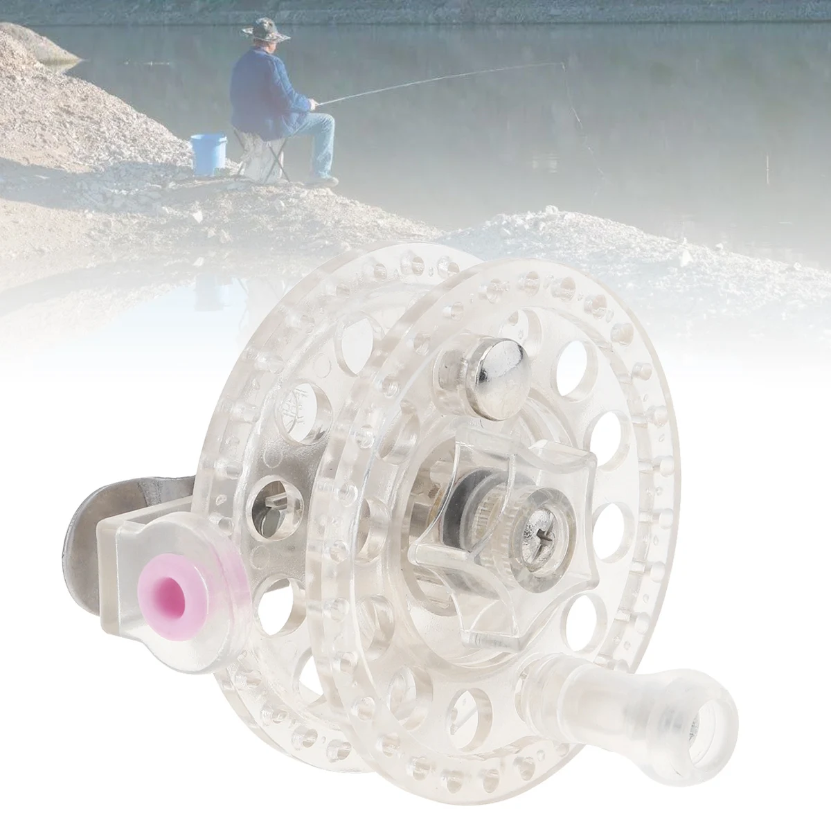 

Ultralight Fly Fishing Reel Diameter 60mm Transparent Former Ice Fishing Wheel Ceramic Fishing Line Outlet