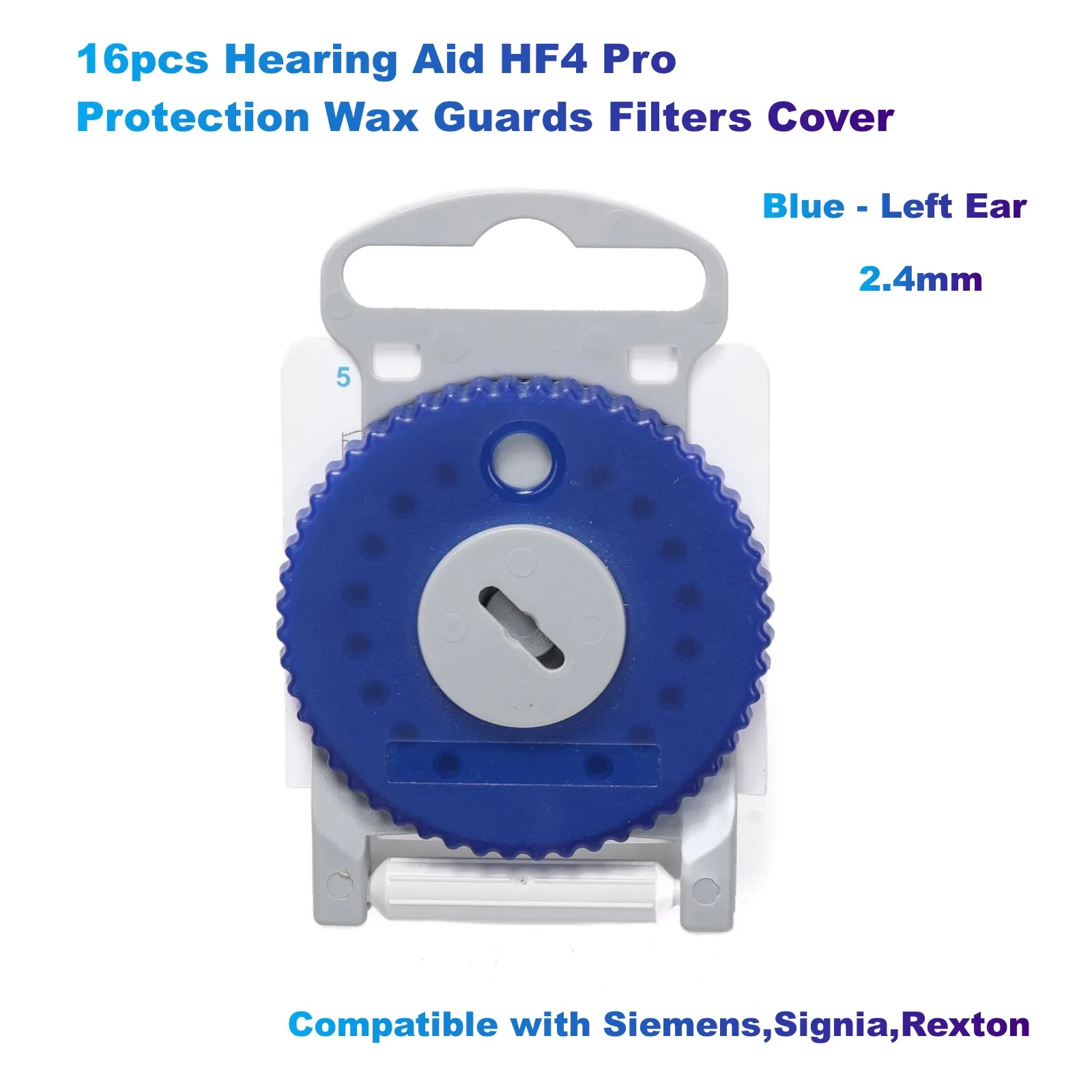 16pcs Hearing Aid HF4 Pro Protection Wax Guards Filters Cover (Blue - Left Ear) 2.4mm Compatible with Siemens,Signia,Rexton
16pcs Hearing Aid HF4 Pro Protection Wax Guards Filters Cover (Blue - Left Ear) 2.4mm Compatible with Siemens,Signia,Rexton