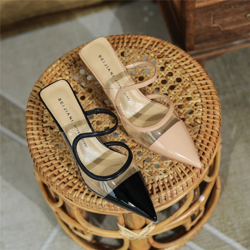 Fashion Transparent Color Matching High-heeled Pointed Toe Sandals Women's Stiletto Casual Outer Wear High-heeled Shoes Women
Fashion Transparent Color Matching High-heeled Pointed Toe Sandals Women's Stiletto Casual Outer Wear High-heeled Shoes Women