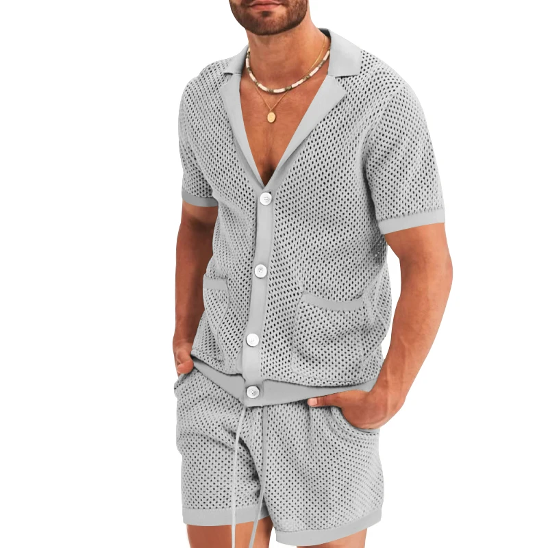 Summer men's new hollow perspective icy silk sweater men's fashion casual thin section high-quality short-sleeved suit
Summer men's new hollow perspective icy silk sweater men's fashion casual thin section high-quality short-sleeved suit