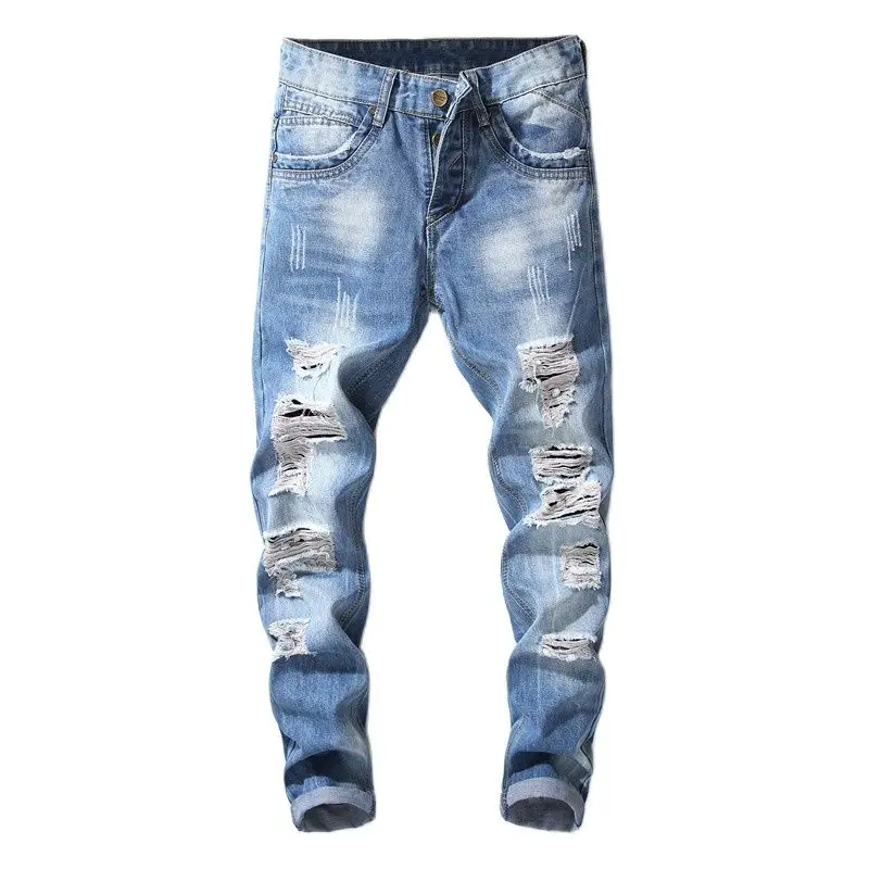Spring Summer New Men Ripped Denim Trousers Fashion Casual Men's Jeans Slim Skinny Pencil Pants
Spring Summer New Men Ripped Denim Trousers Fashion Casual Men's Jeans Slim Skinny Pencil Pants
