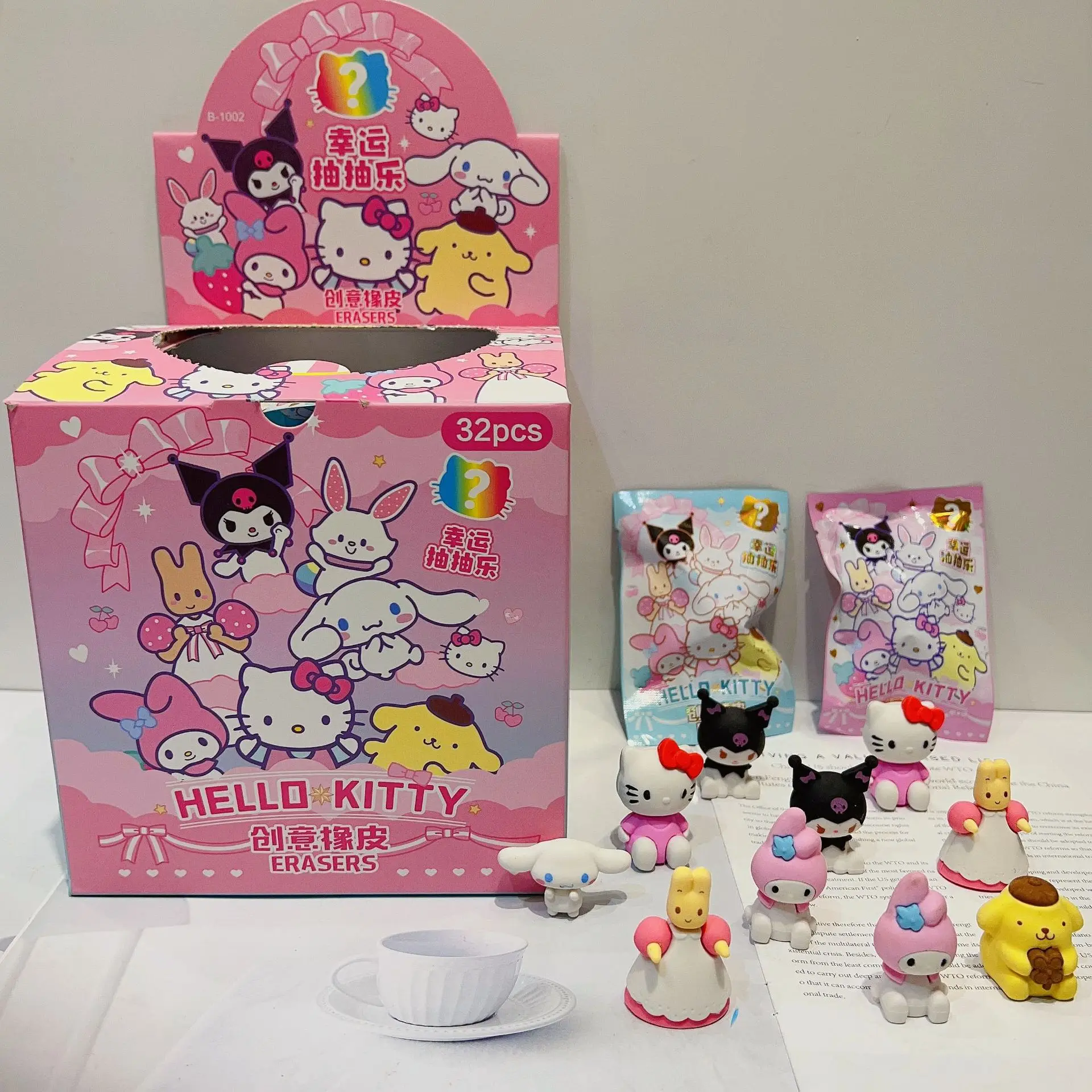 Набор из 32 аниме Sanrio Kuromi Kitty DIY мультяшный карандаш ластик фигурка студенческие принадлежности канцелярские принадлежности коробка для сюрпризов для детей
Набор из 32 аниме Sanrio Kuromi Kitty DIY мультяшный карандаш ластик фигурка студенческие принадлежности канцелярские принадлежности коробка для сюрпризов для детей