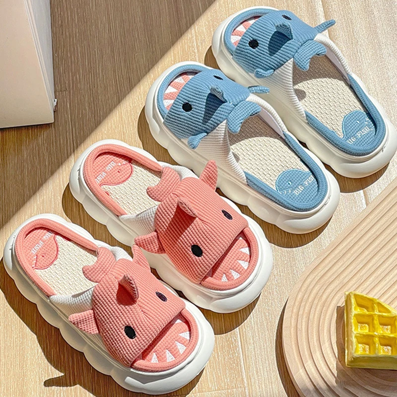 Hemp Platform Women Slippers Cute Shark Cotton Slippers Couples Indoor Shoes Quiet Comfortable Male Home Floor Soft Sole Slipper
Hemp Platform Women Slippers Cute Shark Cotton Slippers Couples Indoor Shoes Quiet Comfortable Male Home Floor Soft Sole Slipper