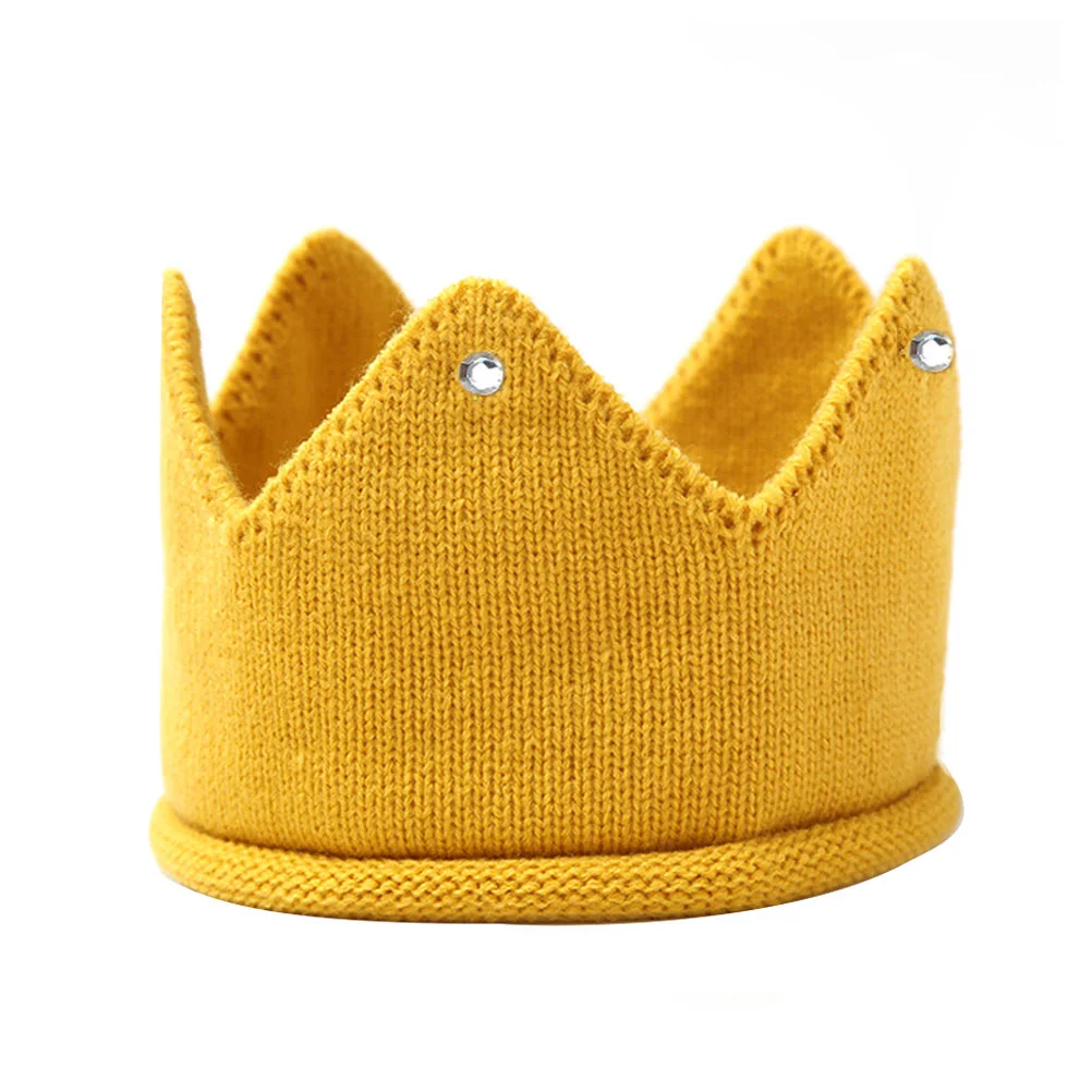 

Crown Beanie Hat Baby Bonnets Babies Warm Mini Birthday Headband Autumn Winter Knitted