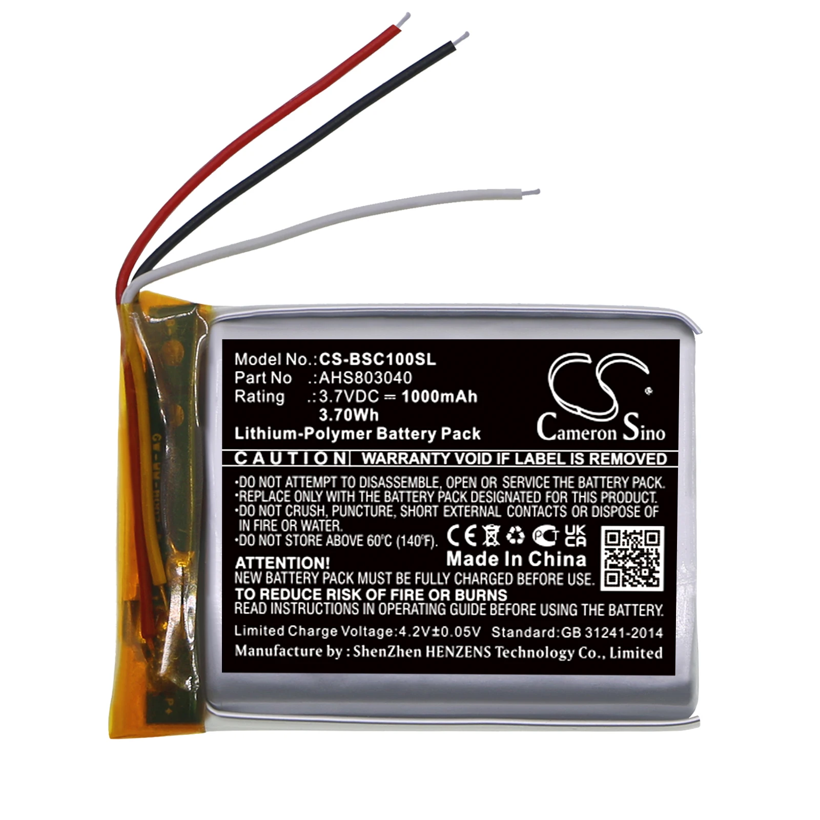 CS 1000mAh Battery For BOSE AHS803040 BOSE SoundWear Companion 
CS 1000mAh Battery For BOSE AHS803040 BOSE SoundWear Companion