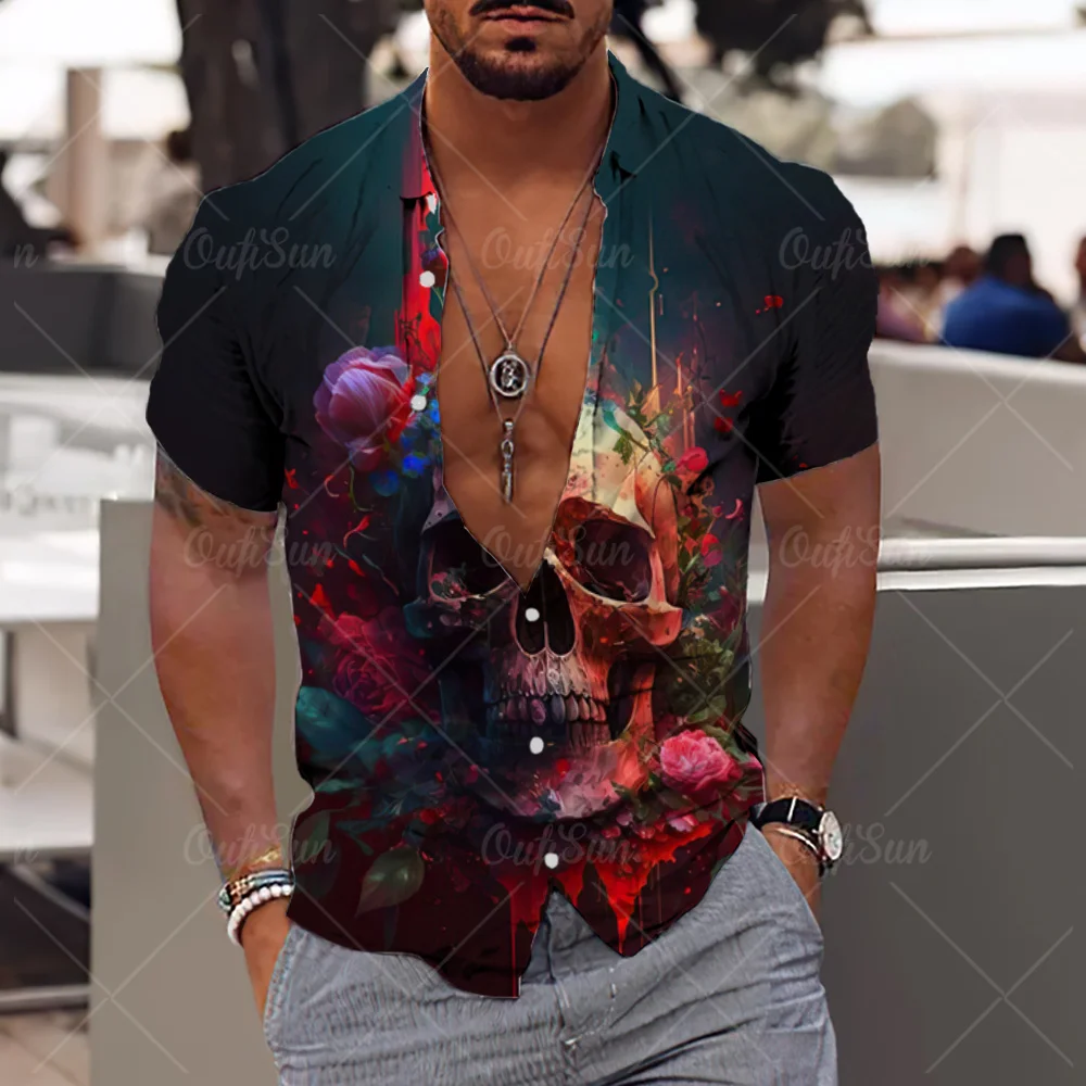 3d Skull Shirts For Men Clothing Day Of The Dead Graphic Apparel Buttons Oversized Short Sleeve Tops Male/Women's Hawaiian Shirt
3d Skull Shirts For Men Clothing Day Of The Dead Graphic Apparel Buttons Oversized Short Sleeve Tops Male/Women's Hawaiian Shirt