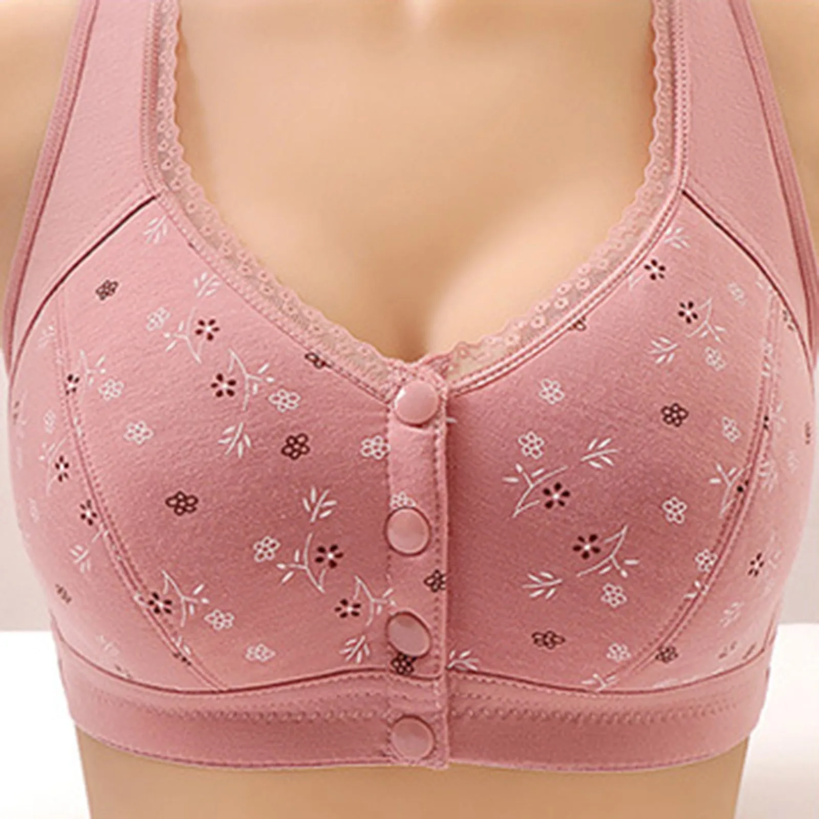 Women'S Front Side Buckle Lace Edge Without Steel Ring Push Up Movement Seamless Gathering Adjustment Yoga Sleep Large Bra 
Women'S Front Side Buckle Lace Edge Without Steel Ring Push Up Movement Seamless Gathering Adjustment Yoga Sleep Large Bra