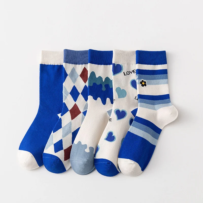 2022 Fashion Blue Color Socks Women Casual Soft Cotton Hip Hop Skateboard Long Socks Cute Cartoon Harajuku Streetwear Crew Sock
2022 Fashion Blue Color Socks Women Casual Soft Cotton Hip Hop Skateboard Long Socks Cute Cartoon Harajuku Streetwear Crew Sock