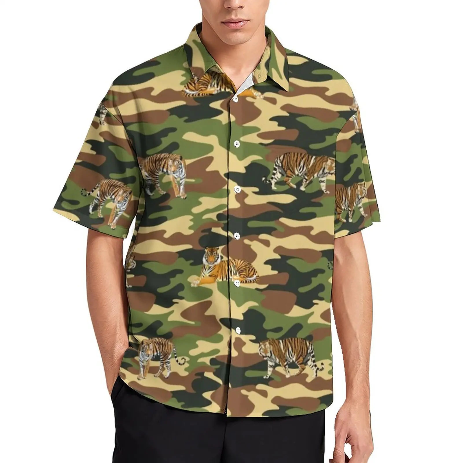 Tiger Print Camo Casual Shirt Vintage Animal Beach Loose Shirt Hawaiian Vintage Blouses Short Sleeve Design Oversized Clothes
Tiger Print Camo Casual Shirt Vintage Animal Beach Loose Shirt Hawaiian Vintage Blouses Short Sleeve Design Oversized Clothes
