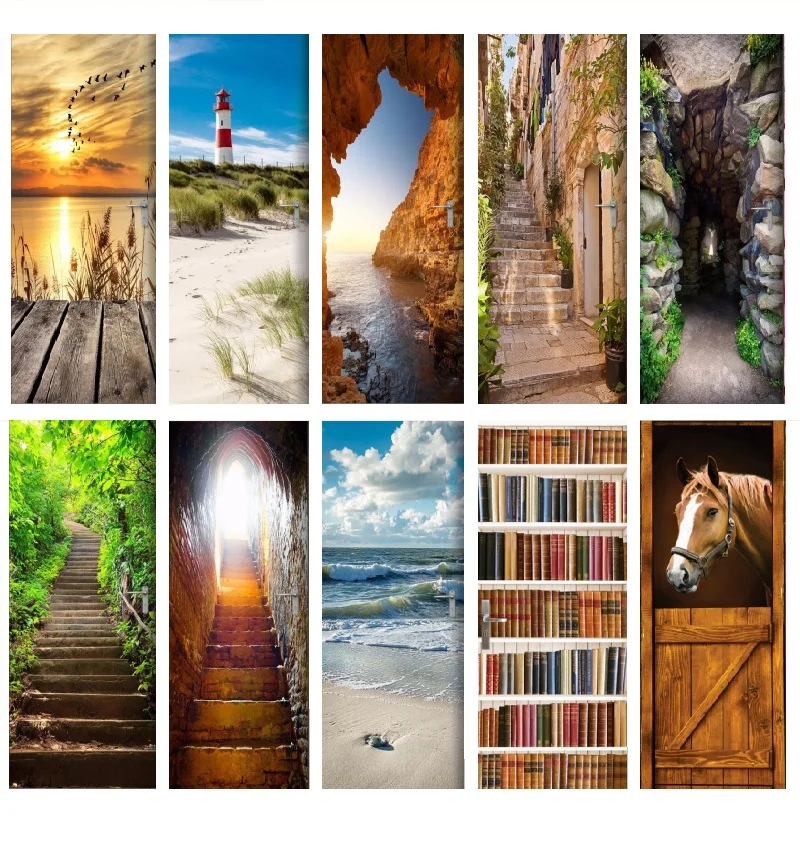 2PCS/SET 3D View Horse Stair Door Wallpaper Self-adhesive Posters DIY Vinyl Wall Sticker Mural Decals Home Decor deurposter
2PCS/SET 3D View Horse Stair Door Wallpaper Self-adhesive Posters DIY Vinyl Wall Sticker Mural Decals Home Decor deurposter