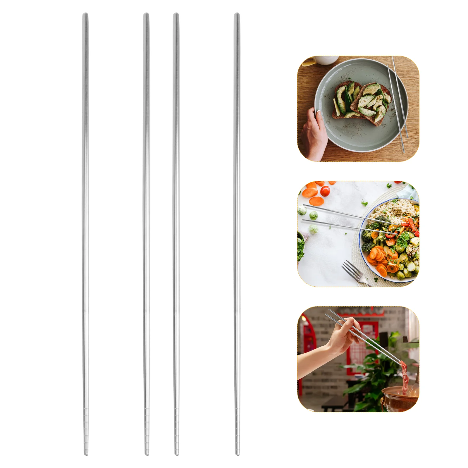 2 Pairs Stainless Steel Chopstick Cooking Chopsticks Metal Chopsticks Metal Chop Sticks Pack Frying Chopsticks 
2 Pairs Stainless Steel Chopstick Cooking Chopsticks Metal Chopsticks Metal Chop Sticks Pack Frying Chopsticks