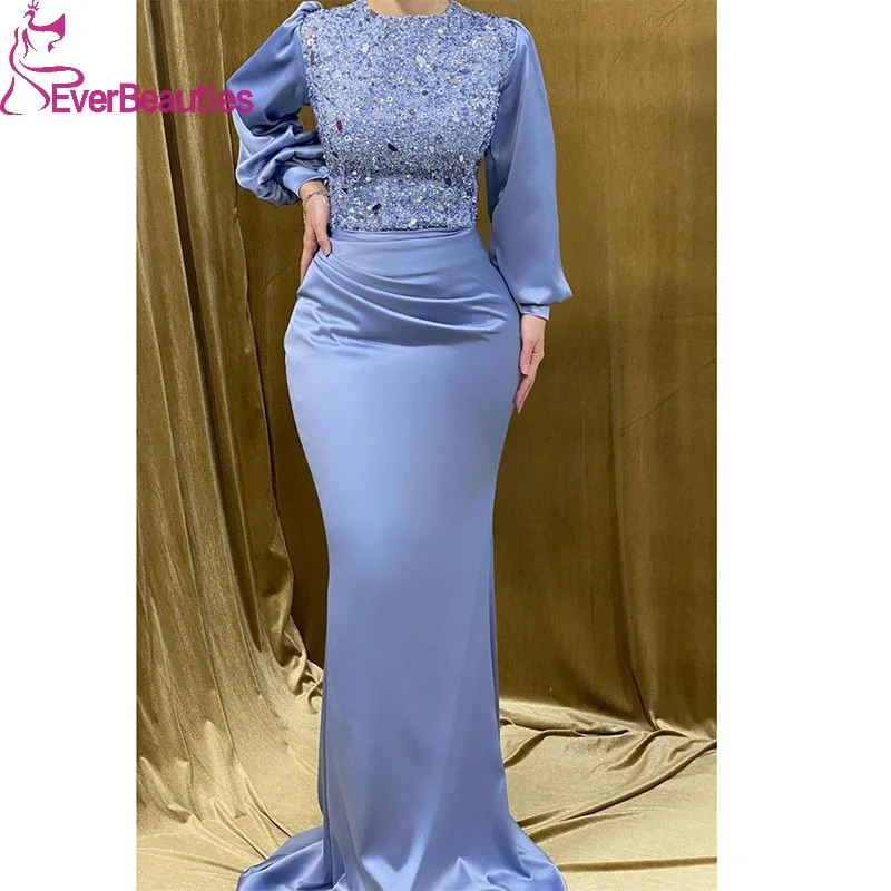 Muslim Prom Dress for Women Satin Beaded Dubai Mermaid Long Sleeves Evening Dress Arabia Vestidos De Fiesta Elegantes Para Mujer
Muslim Prom Dress for Women Satin Beaded Dubai Mermaid Long Sleeves Evening Dress Arabia Vestidos De Fiesta Elegantes Para Mujer