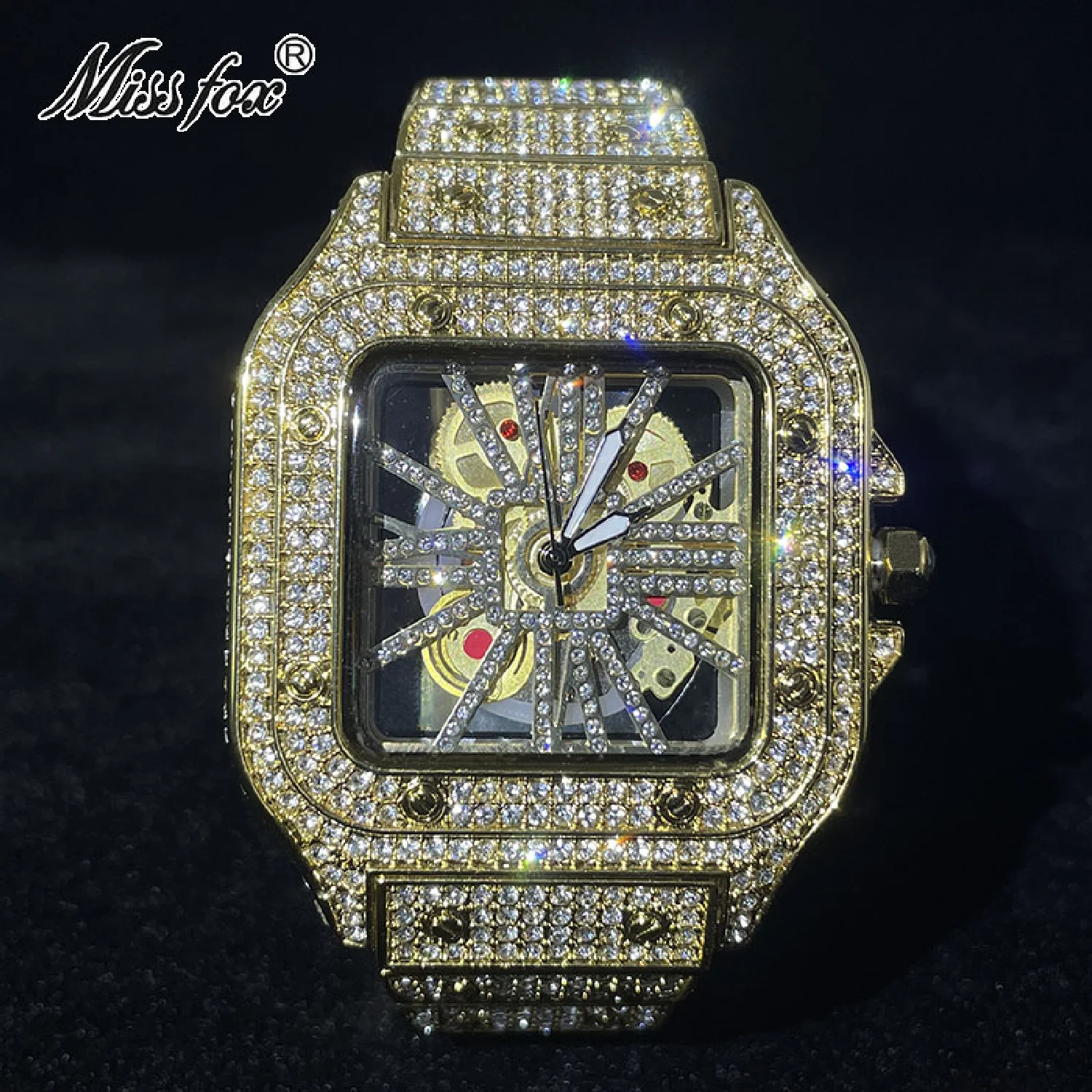 MISSFOX Gold Luxury Watch For Men Hollow Out Waterproof Fashion Quartz Wristwatches Iced Diamond Bling Clock Free Shipping Rolej
MISSFOX Gold Luxury Watch For Men Hollow Out Waterproof Fashion Quartz Wristwatches Iced Diamond Bling Clock Free Shipping Rolej