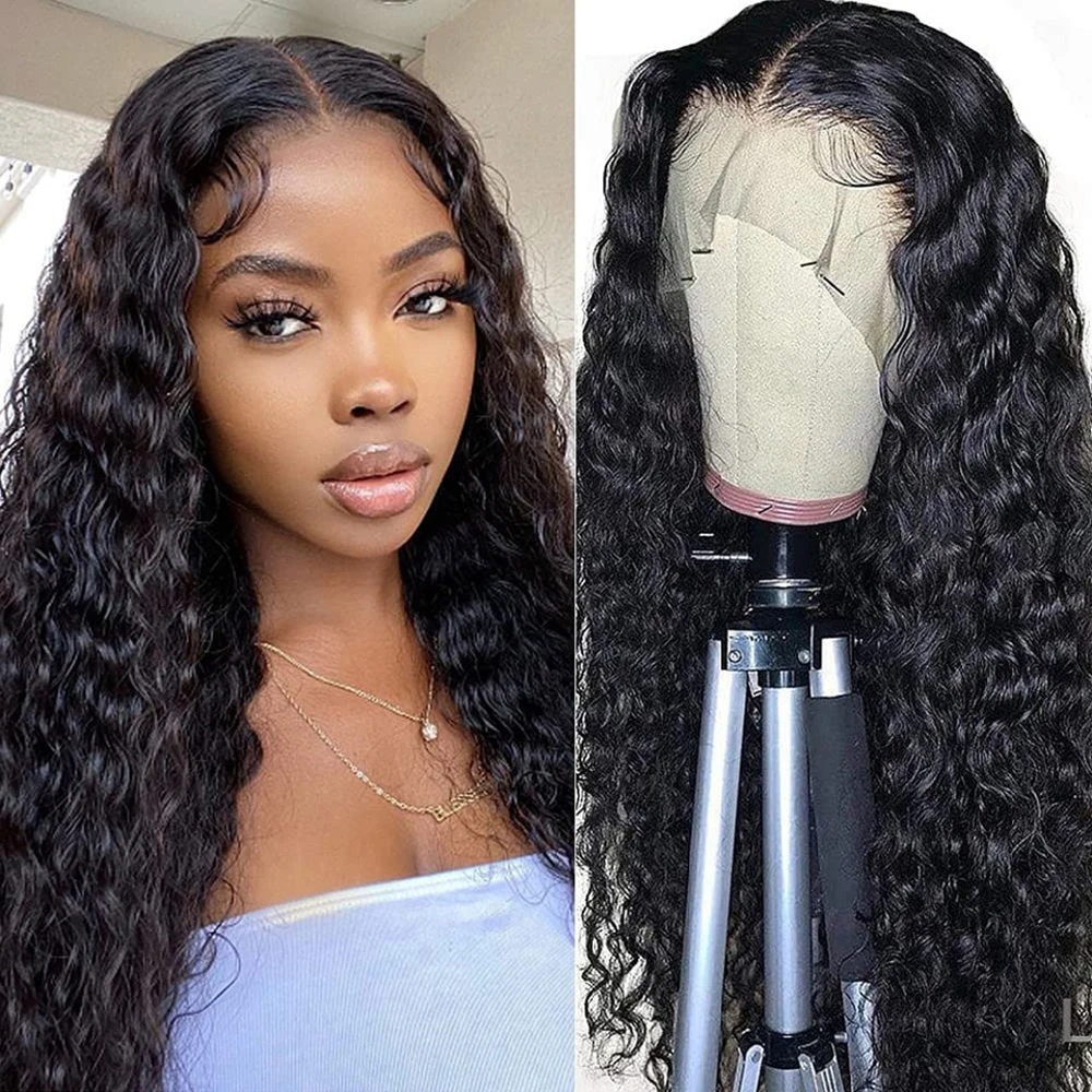 

13x4 Kinky Curly Lace Front Human Hair Wigs For Women Brazilian Transparent Lace Frontal Wig 180% Density 4x4 Lace Closure Wig