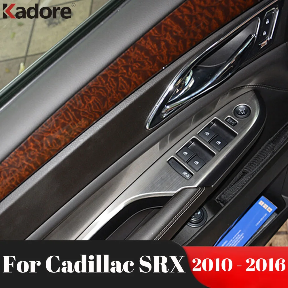 

For Cadillac SRX 2010 2011 2012 2013 2014 2015 2016 Steel Car Inner Door Window Lift Switch Button Panel Cover Trim Accessories