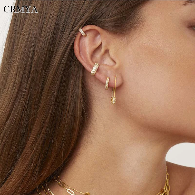 CRMYA Gold Silver Plated Drop Earrings For Women Punk Paper Clip Piercing CZ Zircon Stud Earrings 2022 Jewelry Wholesale
CRMYA Gold Silver Plated Drop Earrings For Women Punk Paper Clip Piercing CZ Zircon Stud Earrings 2022 Jewelry Wholesale