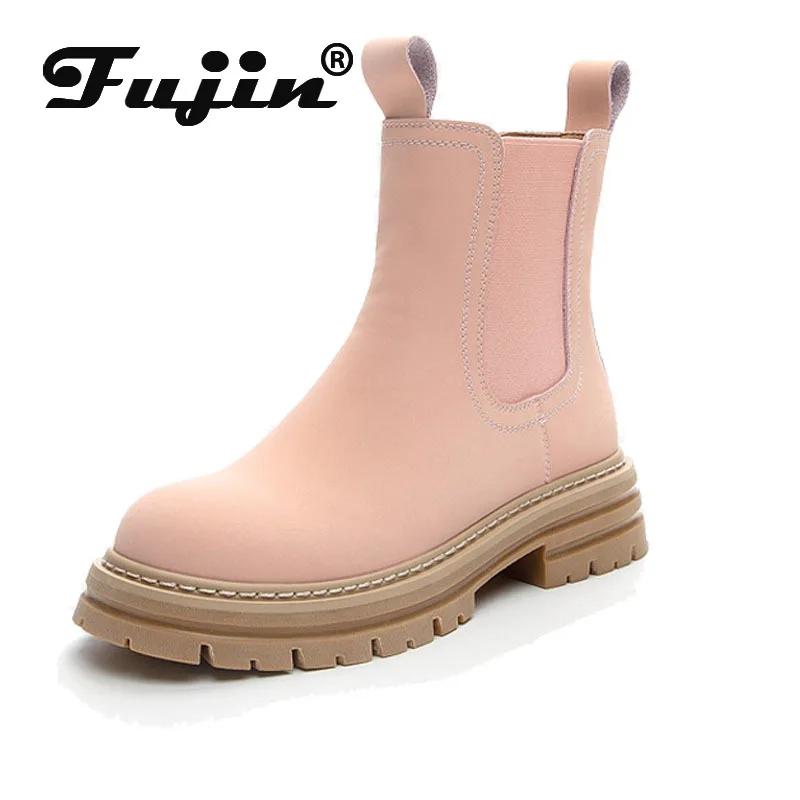 Fujin 7cm Retro Genuine Leather Mid Claf Chelsea Platform Chimney Boots Slip on Spring Autumn Women Multicolor Non Slip Shoes
Fujin 7cm Retro Genuine Leather Mid Claf Chelsea Platform Chimney Boots Slip on Spring Autumn Women Multicolor Non Slip Shoes