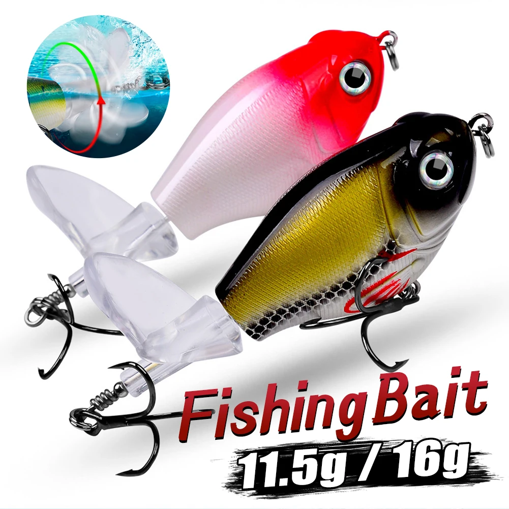 11.5/16g Topwater Popper Fishing Lure Crankbait Whopper Plopper Plastic Hard Bait Swimbait with Rotating Soft Tail For Bass Pike
11.5/16g Topwater Popper Fishing Lure Crankbait Whopper Plopper Plastic Hard Bait Swimbait with Rotating Soft Tail For Bass Pike