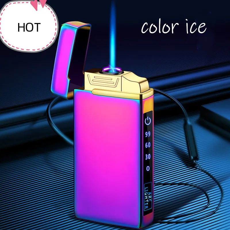 Hot Selling Metal Dual Arc USB Charging Butane Gas Electric Dual Purpose LED Screen Display Power Lighter Portable Men's Gift
Hot Selling Metal Dual Arc USB Charging Butane Gas Electric Dual Purpose LED Screen Display Power Lighter Portable Men's Gift