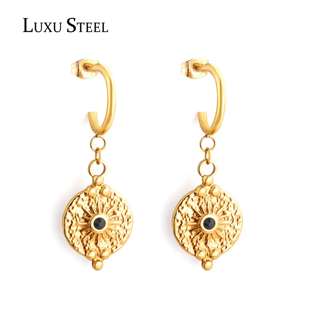 LUXUSTEEL aretes Mujer Vintage Style Round Hoop Earring Fashion Jewelry Womem Accessories No Fade Earrings Wholesale Wedding
LUXUSTEEL aretes Mujer Vintage Style Round Hoop Earring Fashion Jewelry Womem Accessories No Fade Earrings Wholesale Wedding