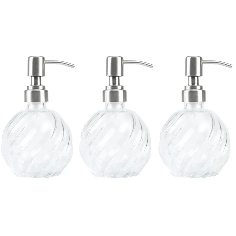 3PCS Round Glass Refillable Liquid Soap Dispenser Pump Bottle For Bathroom Vanity Countertop, Kitchen Sink
3PCS Round Glass Refillable Liquid Soap Dispenser Pump Bottle For Bathroom Vanity Countertop, Kitchen Sink