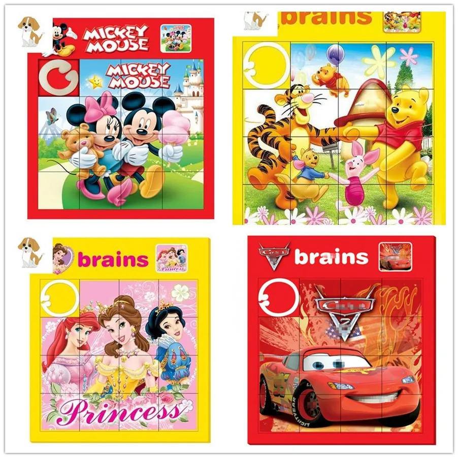 Пазлы Disney Ранняя развивающая игрушка Монтессори детская головоломка Микки Маус
