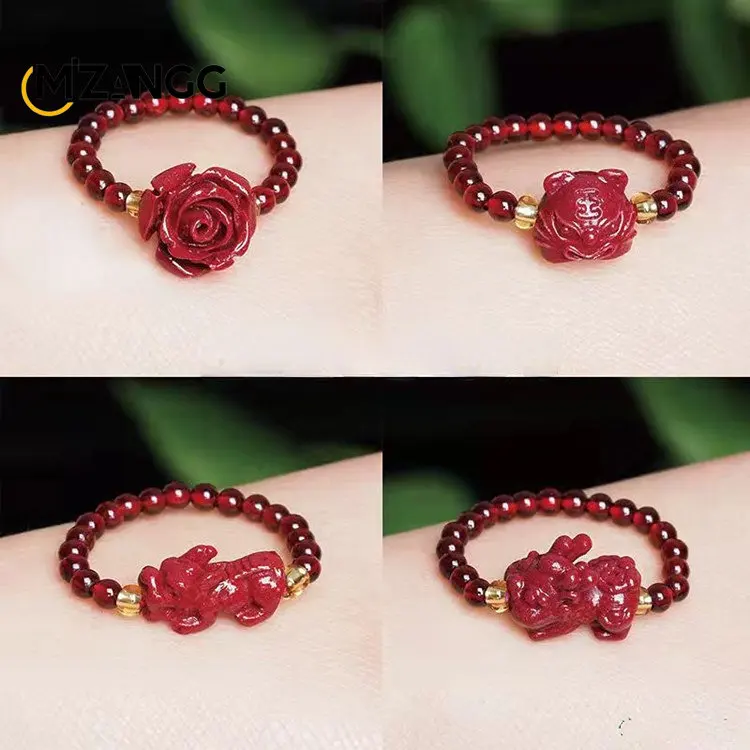 Natural Vermilion Ring Rose PiXiu Woven Ring Hand-carved Fashion Charm Jewelry Lucky Amulet Girlfriend Mom Gift
Natural Vermilion Ring Rose PiXiu Woven Ring Hand-carved Fashion Charm Jewelry Lucky Amulet Girlfriend Mom Gift