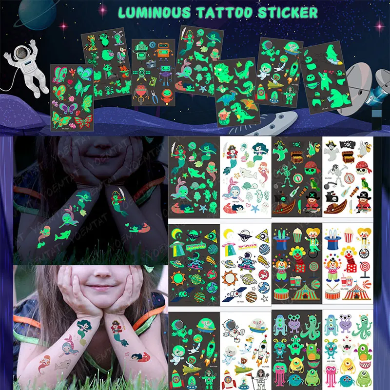 Halloween Tattoo Kid Waterproof Temporary Sticker Luminous Pirate Mermaid Whale Universe Glowing Tatoo Arm Dream Art Fake Tatto
Halloween Tattoo Kid Waterproof Temporary Sticker Luminous Pirate Mermaid Whale Universe Glowing Tatoo Arm Dream Art Fake Tatto
