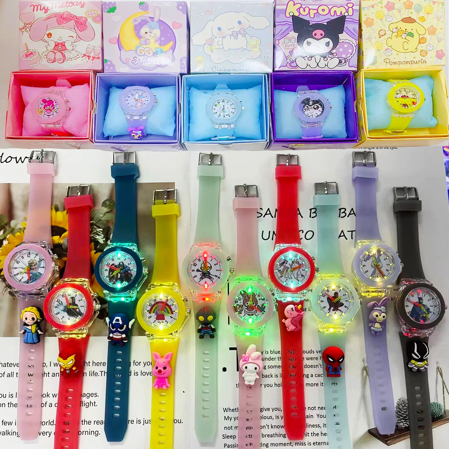 Disney Frozen Princess Pattern Led Flash Children Watch Toys Fashion Leather Quartz Wristwatch Christmas Gifts for Kids
Disney Frozen Princess Pattern Led Flash Children Watch Toys Fashion Leather Quartz Wristwatch Christmas Gifts for Kids