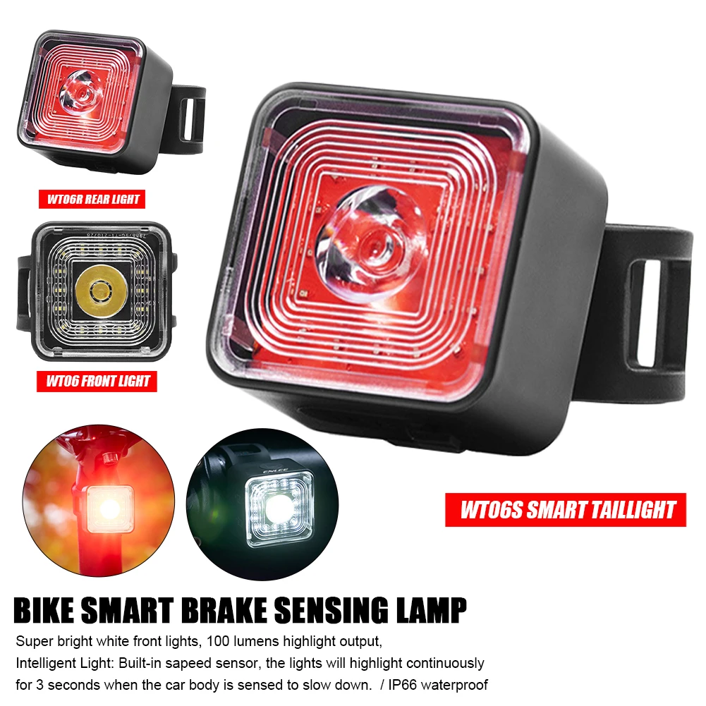 100 Lumen IP66 Waterproof Cycling Light Sets Headlight and Tail Light Sets for Bicycle 5 Gear Mode Smart Sensor Brake Lamp
100 Lumen IP66 Waterproof Cycling Light Sets Headlight and Tail Light Sets for Bicycle 5 Gear Mode Smart Sensor Brake Lamp