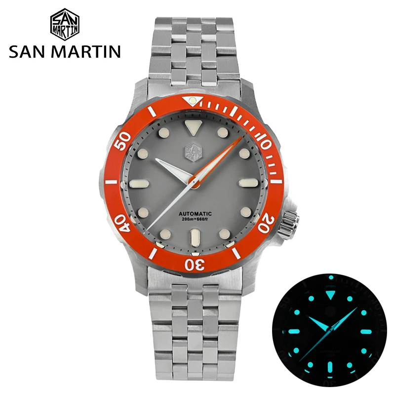 San Martin Original Design Diver Men Automatic Mechanical Watches Sapphire NH35 Ceramic Bezel 20Bar Luminous Watch Luxury Brand
San Martin Original Design Diver Men Automatic Mechanical Watches Sapphire NH35 Ceramic Bezel 20Bar Luminous Watch Luxury Brand