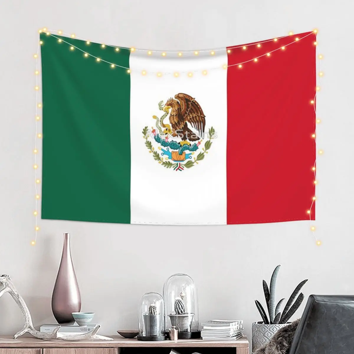 

Bandera Mexicana! - Mexican Flag Wall Decor Tapestry Indoor Etc. Perfect Gift Polyester Bedspread Delicate Customizable