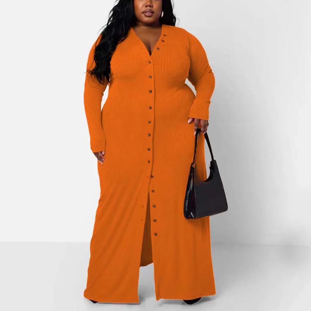 4XL 5XL Plus Size Dresses for Women Single Breasted V Neck Full Sleeve Bodycon Floor Length Elegant Large Party Birthday Dress
4XL 5XL Plus Size Dresses for Women Single Breasted V Neck Full Sleeve Bodycon Floor Length Elegant Large Party Birthday Dress