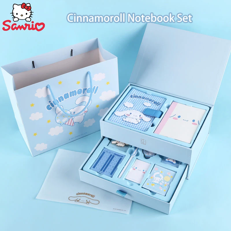Sanrio Cinnamoroll Notebook Set Gift Box Girl Kawaii A6 Handbook Pen Brooch Sticker Paper Tape Stationery Child Birthday Gift
Sanrio Cinnamoroll Notebook Set Gift Box Girl Kawaii A6 Handbook Pen Brooch Sticker Paper Tape Stationery Child Birthday Gift