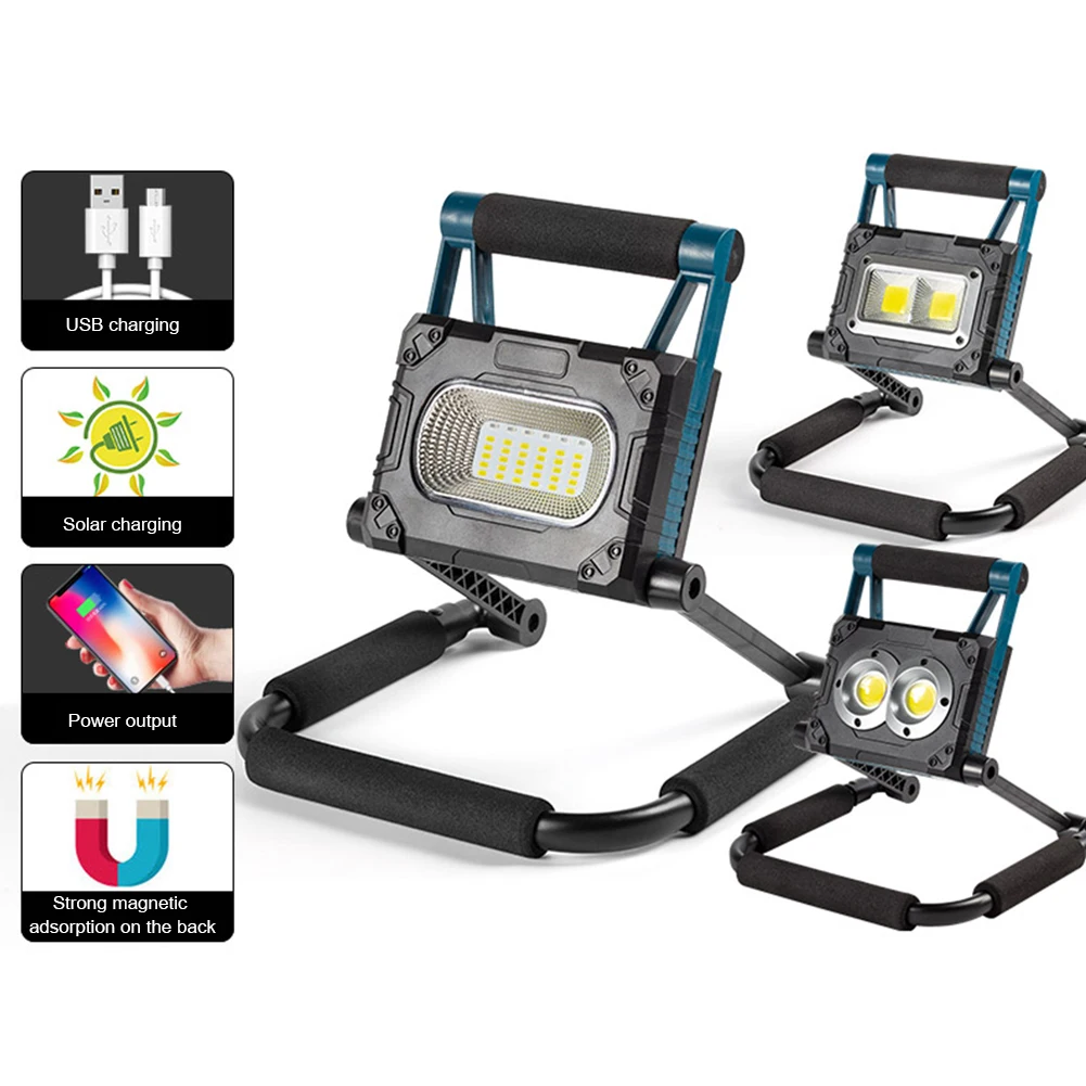 Solar Powered LED Spotlight Power Bank Waterproof Portable Emergency Work Floodlights for Camping Lighting with Bracket Black
Solar Powered LED Spotlight Power Bank Waterproof Portable Emergency Work Floodlights for Camping Lighting with Bracket Black