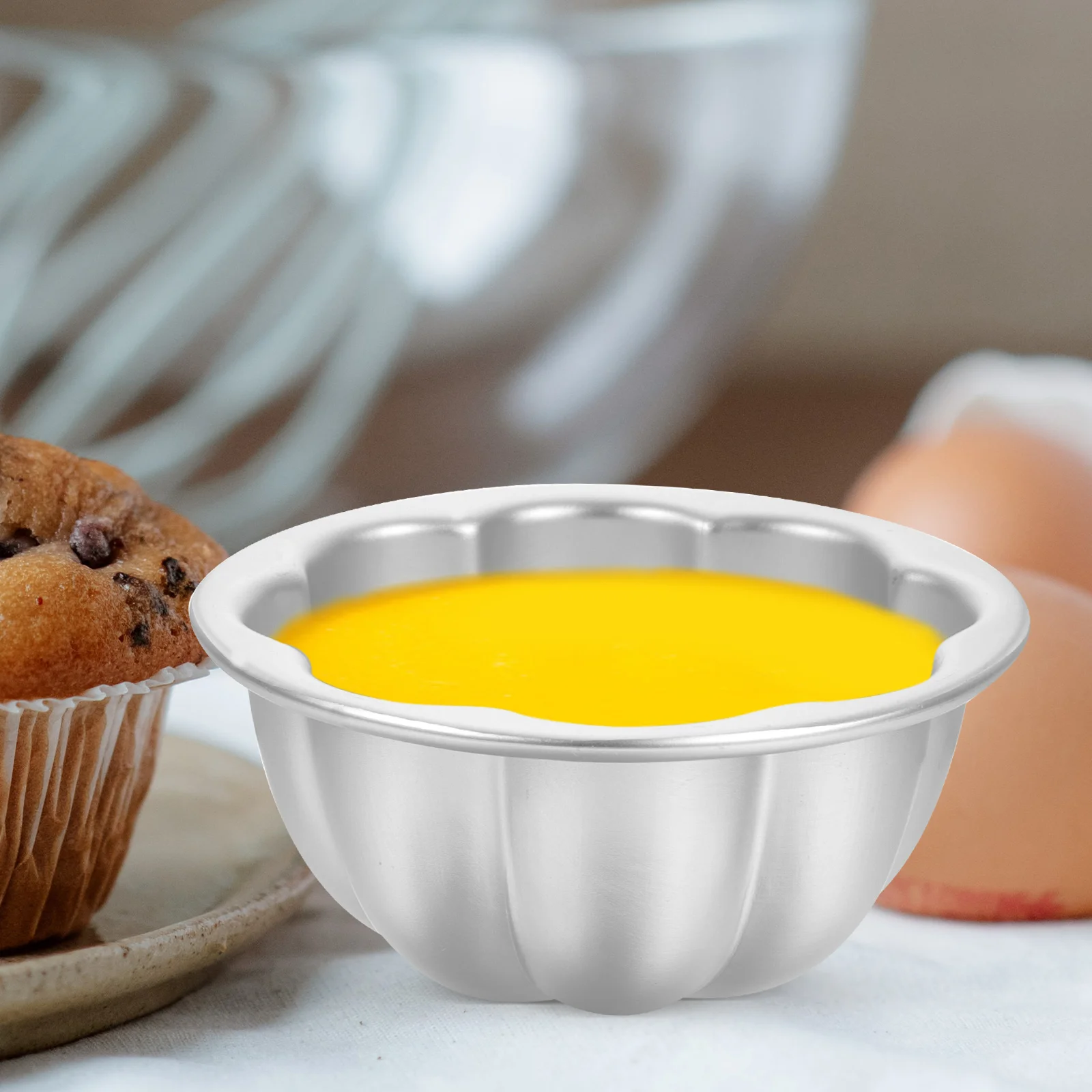 6 Pcs Silicone Cake Mold Multi-use Muffin Cups Pudding Tart 9.5X9.5X4.5CM Molds Steaming Small Silver Aluminum Alloy Tools
6 Pcs Silicone Cake Mold Multi-use Muffin Cups Pudding Tart 9.5X9.5X4.5CM Molds Steaming Small Silver Aluminum Alloy Tools