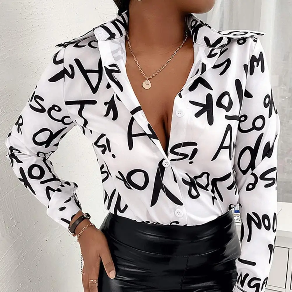 Elegant Women Shirt Fashionable Geometric Leopard Print Lapel Long Sleeve Single-Breasted Office Lady Shirt Top Blouse blusas 
Elegant Women Shirt Fashionable Geometric Leopard Print Lapel Long Sleeve Single-Breasted Office Lady Shirt Top Blouse blusas