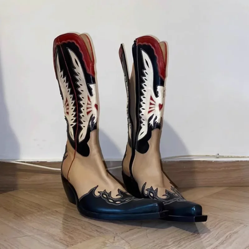 Зимние ботинки челси 2023 года, высокие ботинки с острым носком и вышивкой в стиле ретро, ковбойские ботинки на толстом каблуке разных цветов в западном стиле, Женская Праздничная обувь
Зимние ботинки челси 2023 года, высокие ботинки с острым носком и вышивкой в стиле ретро, ковбойские ботинки на толстом каблуке разных цветов в западном стиле, Женская Праздничная обувь